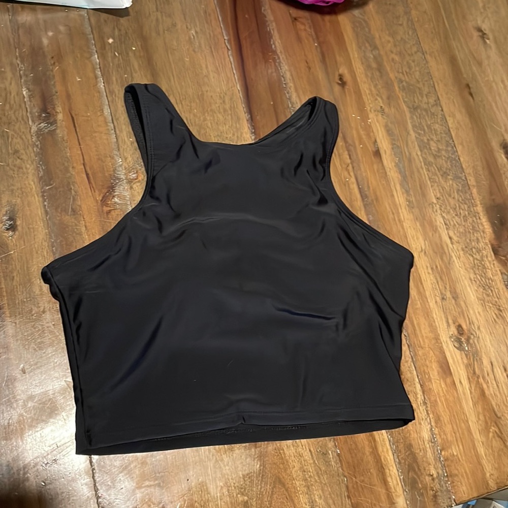 SHEIN high neck swim top